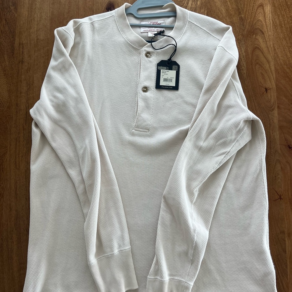 Filson Off-White Waffle Knit Henley